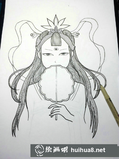 古風(fēng)手繪美人插畫步驟圖