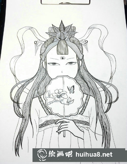 古風(fēng)手繪美人插畫步驟圖