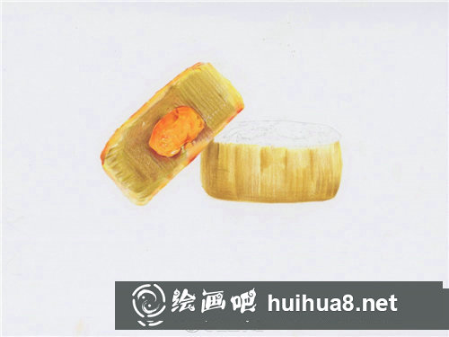 彩鉛畫月餅教程