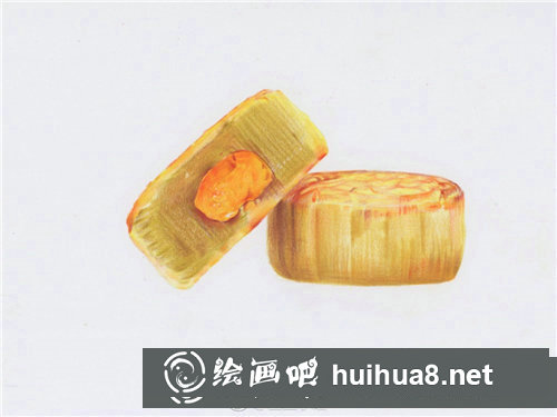 彩鉛畫月餅教程
