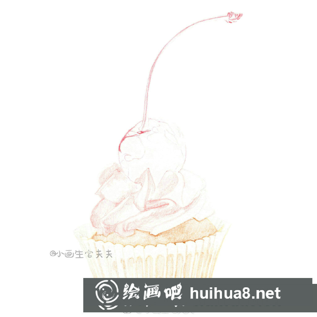 彩鉛畫芒果蛋糕教程