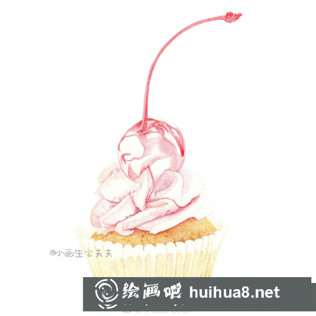 彩鉛畫芒果蛋糕教程