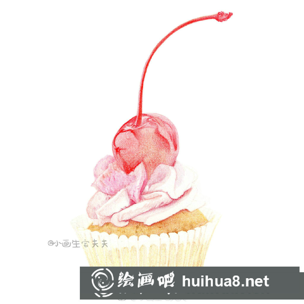 彩鉛畫芒果蛋糕教程