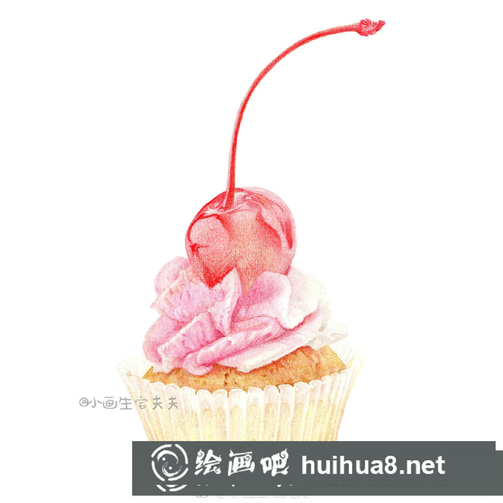 彩鉛畫芒果蛋糕教程