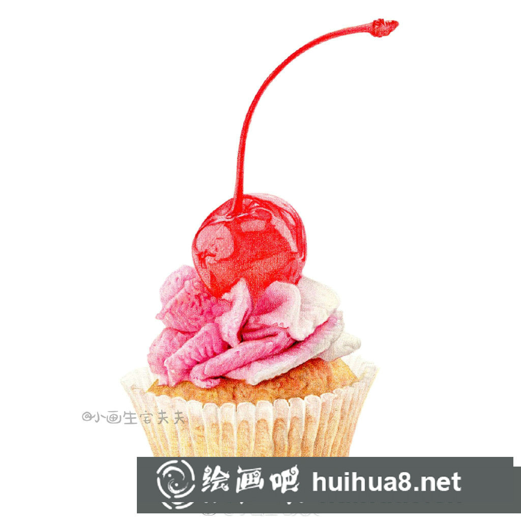 彩鉛畫芒果蛋糕教程
