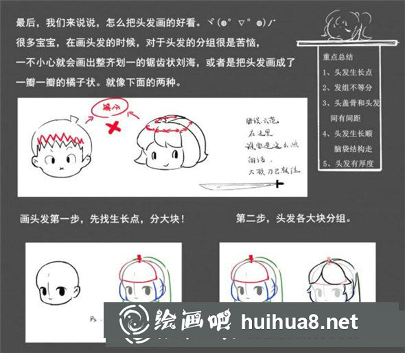 漫畫教程：Q版人物頭發(fā)繪制技巧解析
