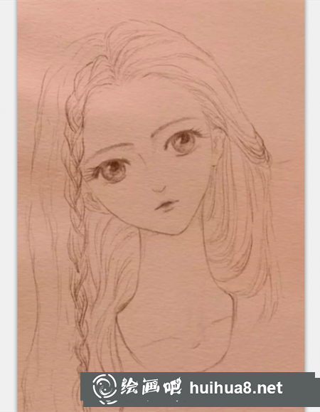 水彩手繪少女步驟