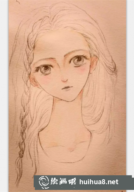 水彩手繪少女步驟