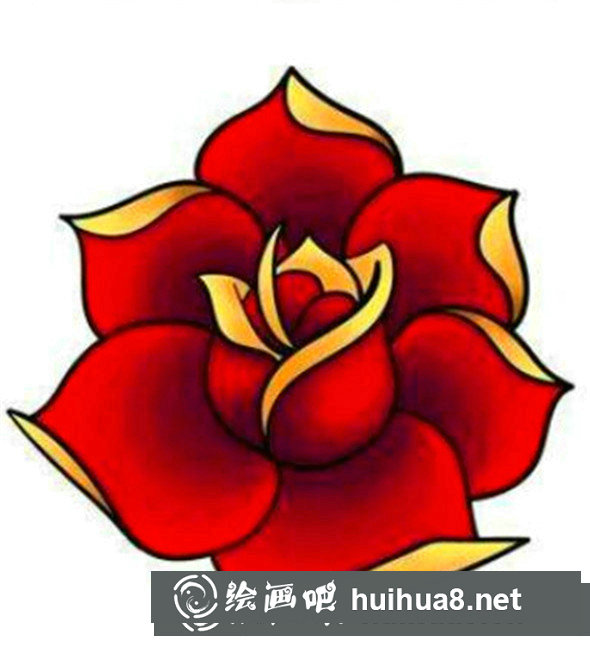 手繪玫瑰花教程:手繪玫瑰花線稿步驟圖