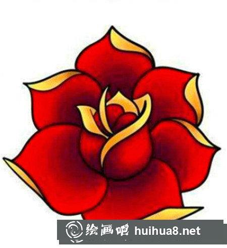 手繪玫瑰花教程:手繪玫瑰花線稿步驟圖