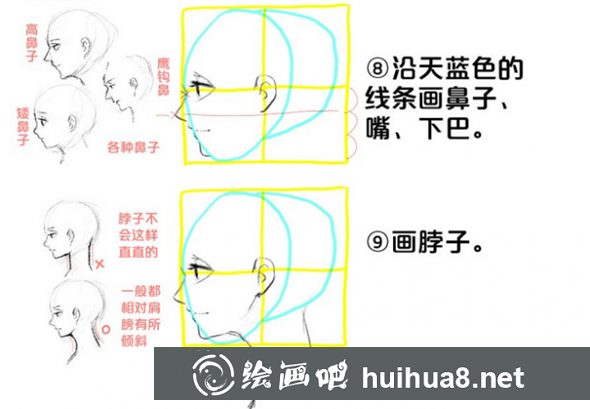 漫畫教程：女生側(cè)臉的畫法