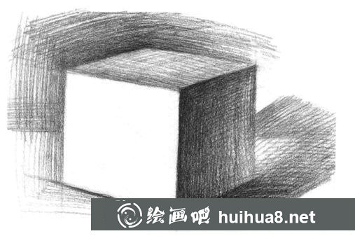 素描畫石膏像正方體的基本步驟
