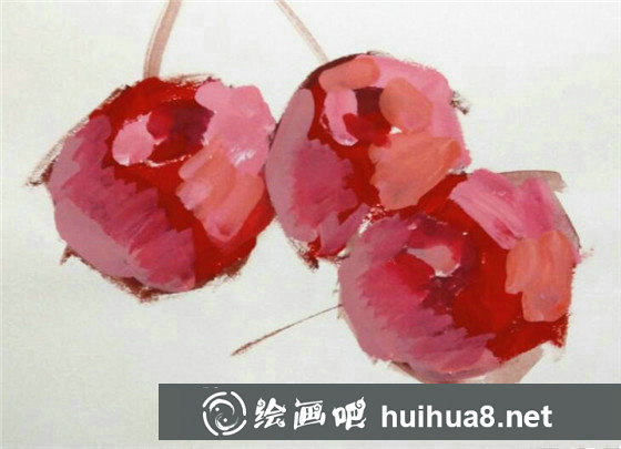 水粉畫(huà)教程：草莓水粉畫(huà)手繪教程