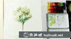 水彩畫教程大樹手繪步驟