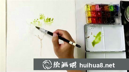 水彩畫教程：大樹(shù)水彩畫手繪教程