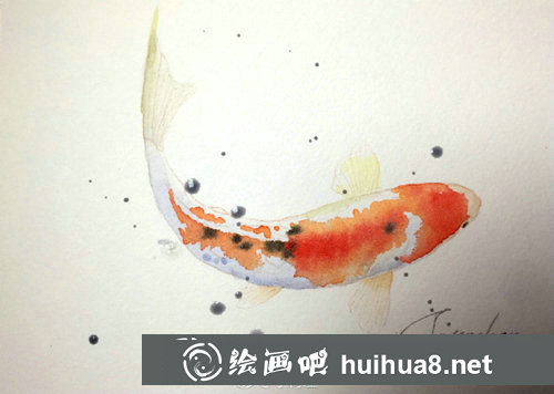 水彩畫錦鯉的畫法