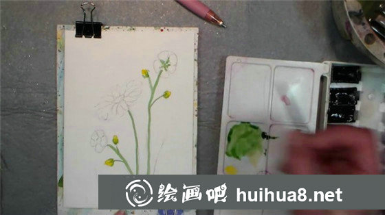 水彩畫(huà)教程：輕松繪制小菊花的清新魅力