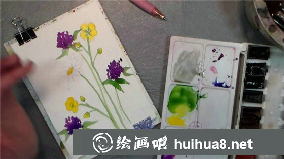 水彩畫(huà)教程：輕松繪制小菊花的清新魅力