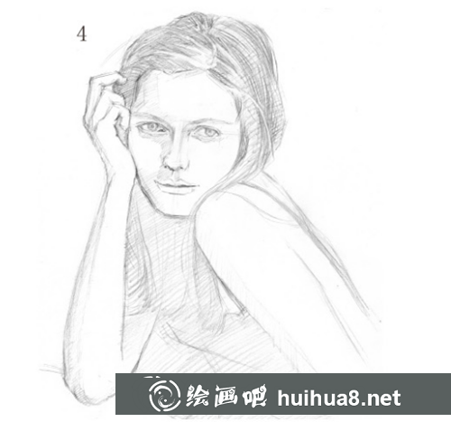 素描畫女孩的畫法