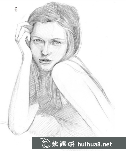 素描畫女孩的畫法