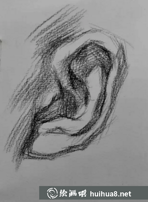 素描耳朵的畫(huà)法步驟圖