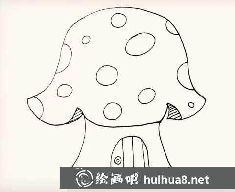 兒童畫蘑菇房子的畫法