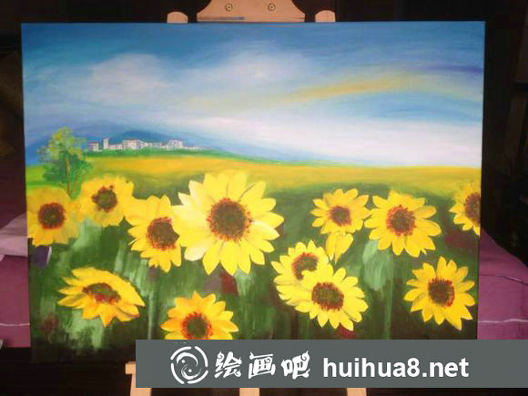 丙烯畫向日葵