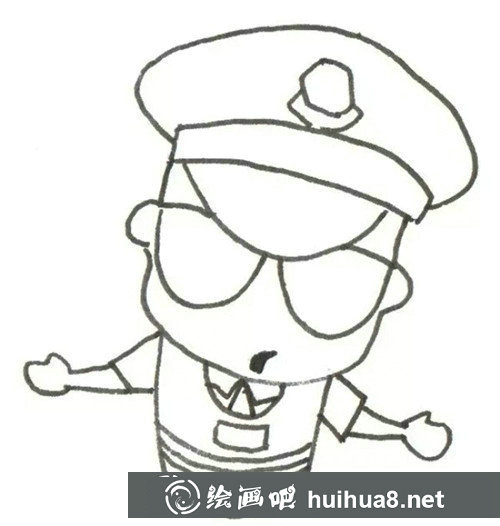 兒童畫教程：警察叔叔兒童畫畫法