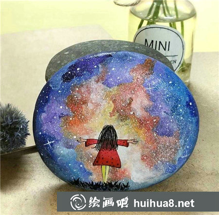 丙烯手繪石頭畫教程