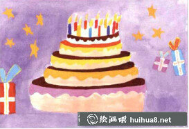 生日蛋糕兒童畫教程