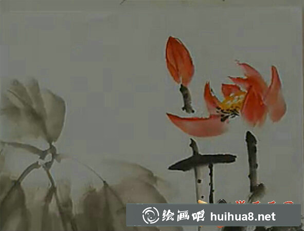 國畫荷花
