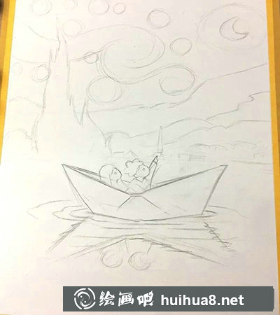 星空水粉畫教程