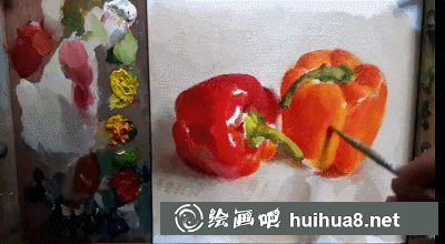 靜物油畫教程之燈籠椒的畫法