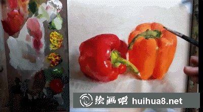 靜物油畫教程之燈籠椒的畫法