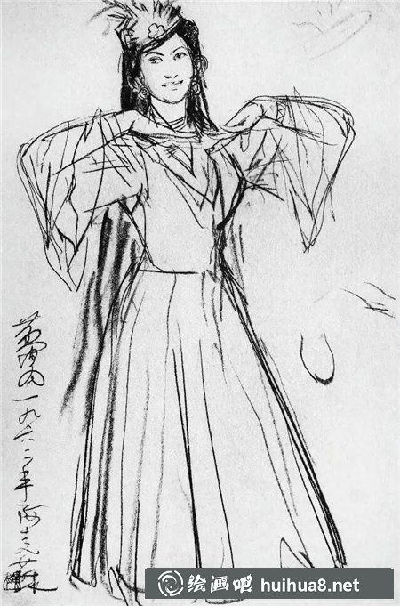 黃胄人物速寫作品欣賞