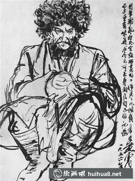 黃胄人物速寫作品欣賞