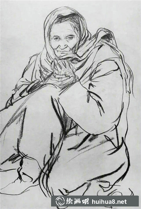 黃胄人物速寫作品欣賞