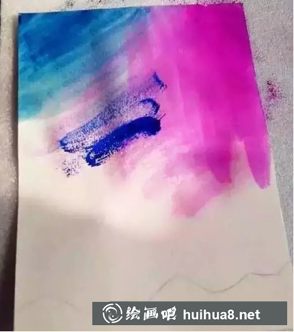 耀眼星空水粉畫教程