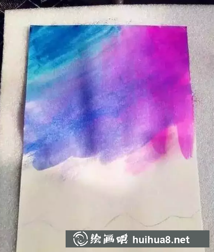 耀眼星空水粉畫教程
