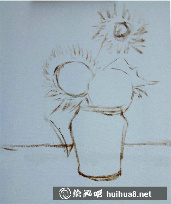 油畫向日葵畫法教程