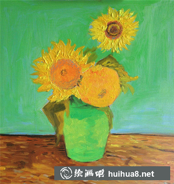 油畫向日葵畫法教程