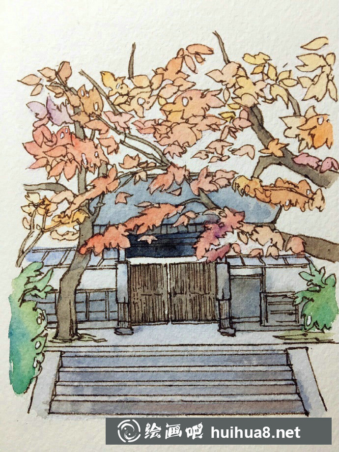 水彩手繪建筑作品之七