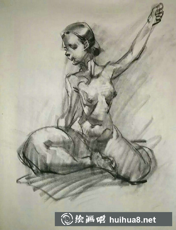 女性人體速寫(xiě)作品二
