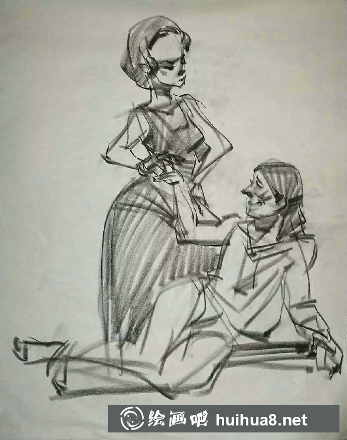 女性人體速寫(xiě)作品三