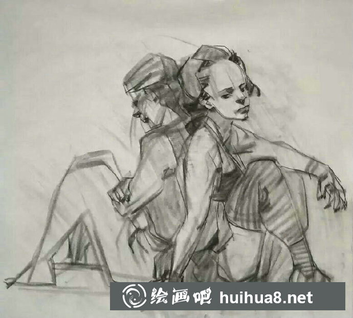 女性人體速寫(xiě)作品七