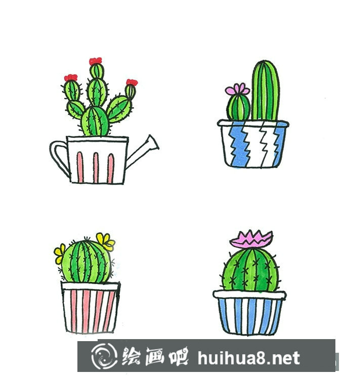 花草組合簡筆畫