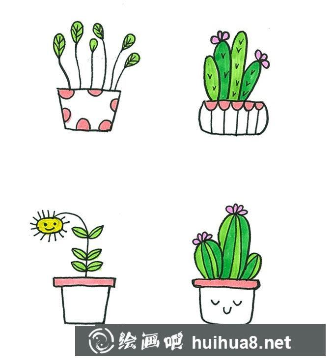 花草組合簡筆畫