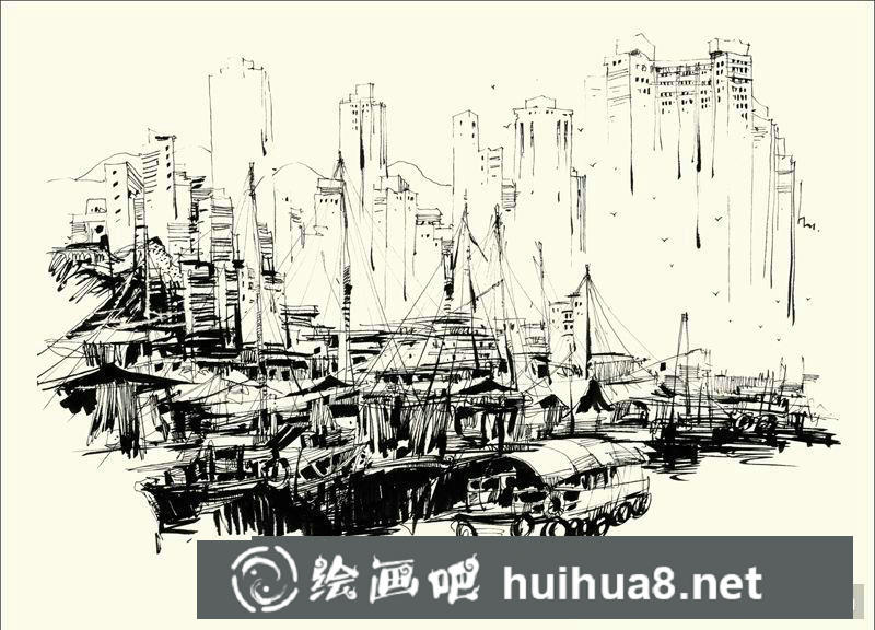 鋼筆畫建筑速寫