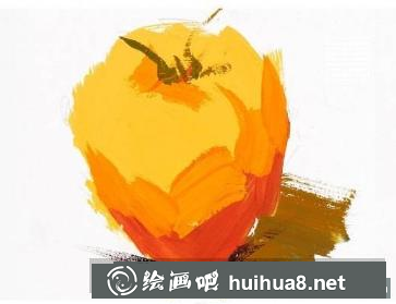單個(gè)水粉西紅柿的畫(huà)法
