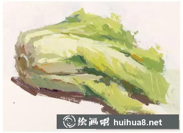 大白菜水粉畫法步驟